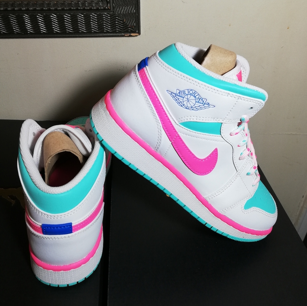 AIR JORDAN 1 MID M*U*L*T*I*C*O*L*O*R* WOMEN US SIZE6.5 BRAND NEW IN BOX - Picture 5 of 14